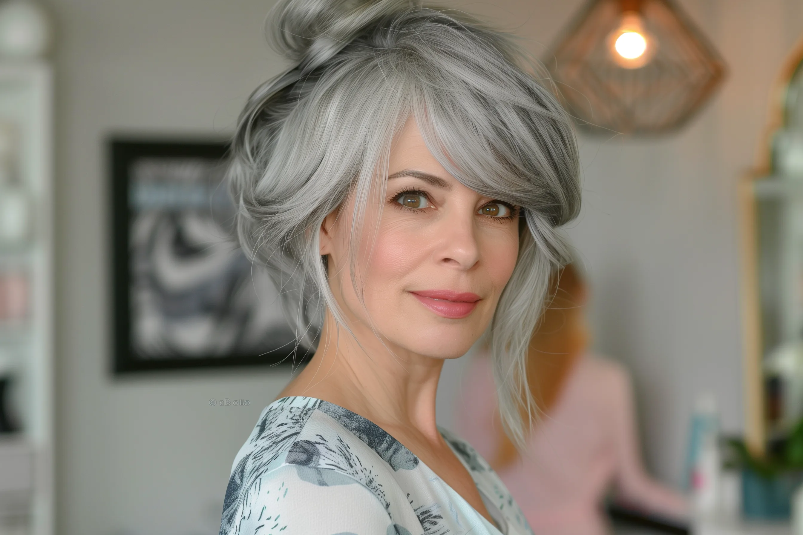 30 Absolutely Stunning Gray Hairstyles With Bangs For Women Over 60