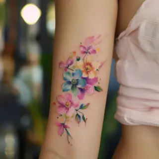 21 Feminine Floral Color Tattoos That Look Beautiful
