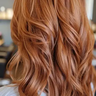 This luxurious chestnut brown hair is styled in voluminous curls to enhance the multidimensional tones. The rich color is accentuated by the bouncy, healthy-looking curls, creating a truly captivating look.